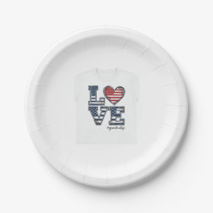 Patriotic Grandma Life Love Vintage Shirt Design_1 Paper Plate