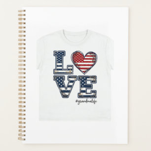 Patriotic Grandma Life Love Vintage Shirt Design_1 Planner