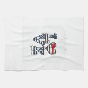 Patriotic Grandma Life Love Vintage Shirt Design_1 Tea Towel
