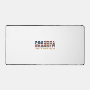 Patriotic Grandpa Hero Protector Legend Vector Des Desk Mat