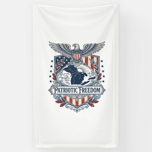 Patriotic Great Lakes Pride Vector Graphic Tee_1 Banner (Vertical)
