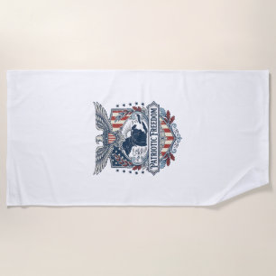 Patriotic Great Lakes Pride Vector Graphic Tee_1 Beach Towel