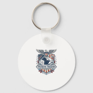Patriotic Great Lakes Pride Vector Graphic Tee_1 Key Ring