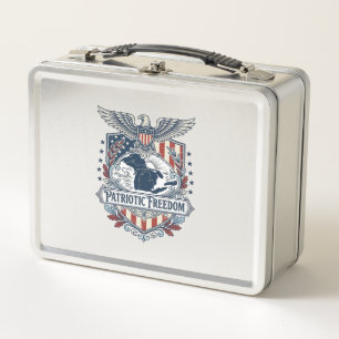 Patriotic Great Lakes Pride Vector Graphic Tee_1 Metal Lunch Box