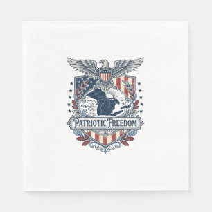 Patriotic Great Lakes Pride Vector Graphic Tee_1 Napkin