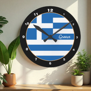 Patriotic Greece, Greek Flag trendy Home /design Round Clock