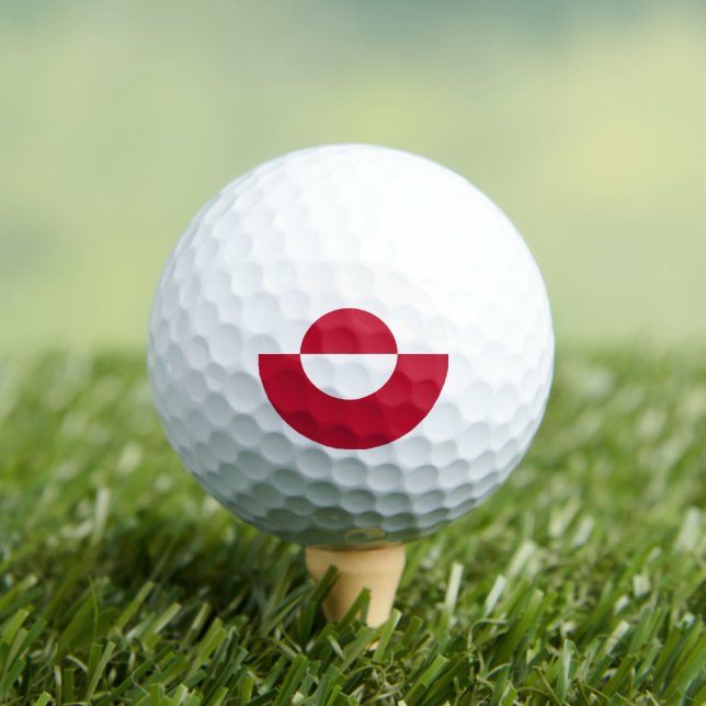 Patriotic Greenland Golf Ball, Greenland Flag Balls (Insitu Tee)