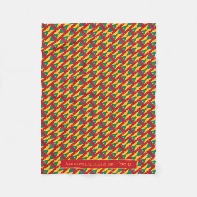 Patriotic GRENADA CARRIACOU Customisable Fleece Blanket (Front)