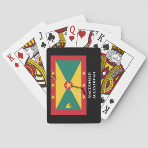 Patriotic GRENADA CARRIACOU FLAG MAP Personalised Playing Cards