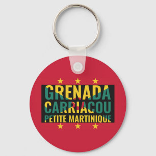 Patriotic Grenada Flag Key Ring
