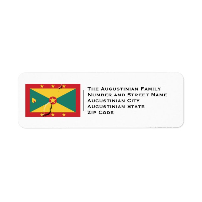 Patriotic | GRENADA Flag Return Address Label (Front)