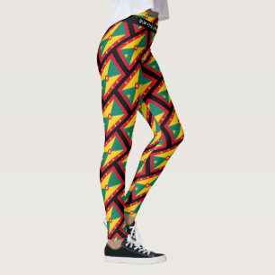 Patriotic GRENADA Scripture Add Your Text BLACK Leggings