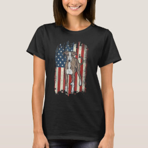 Patriotic Greyhound American Flag Dog  Men Women T-Shirt