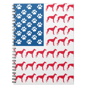 Patriotic Greyhound Dog Notebook