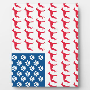 Patriotic Greyhound Dog Plaque