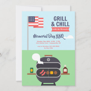 Patriotic Grill and Chill Invitation