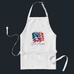 Patriotic Grill Master American Flag Standard Apron<br><div class="desc">Get ready to fire up the grill in style with this bold grilling apron, perfect for any BBQ chef who wants to bring serious patriotic 4th of July energy to the cookout! Featuring a vibrant American flag design in classic red, white, and blue, this apron is a must-have for the...</div>