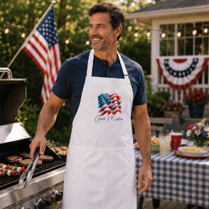 Patriotic Grill Master American Flag Standard Apron