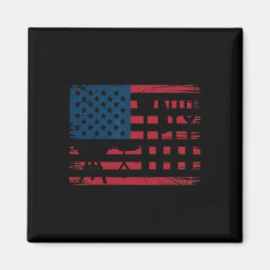 Patriotic Grilling Bbq Utensil Us Flag Pitmaster B Magnet