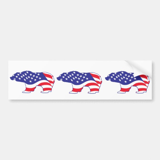Patriotic-Grizzly Bumper Sticker (Front)