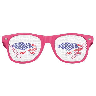 Patriotic-Grizzly-distress Retro Sunglasses