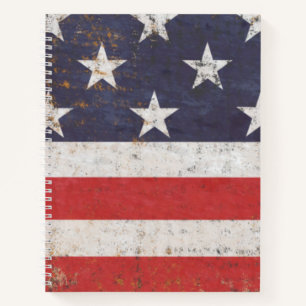 Patriotic Grunge American Flag Notebook