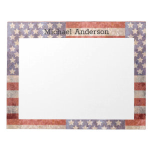 Patriotic Grunge American Flag Notepad