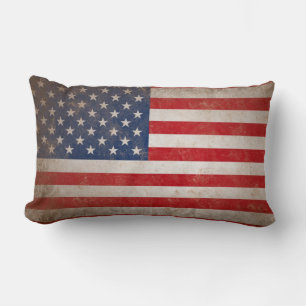 Patriotic Grunge American Flag Throw Pillow