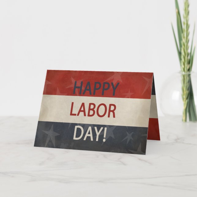 Patriotic Grunge | Happy Labour Day! Card (Front)