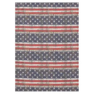 Patriotic Grunge Stars and Stripes Pattern Tablecloth