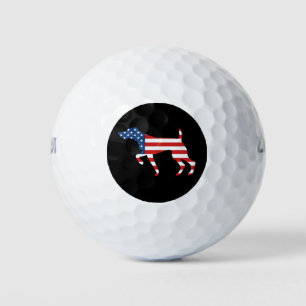 Patriotic GSP Dog Pointing Golf Balls