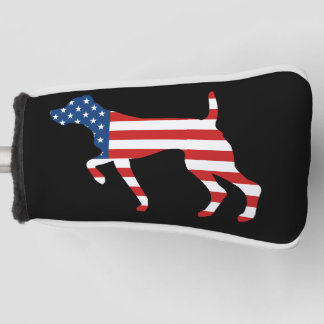 Patriotic GSP Dog Pointing Golf Head Cover