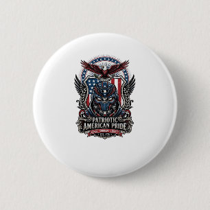 Patriotic Guardian Mask Freedom Military Inspired 6 Cm Round Badge
