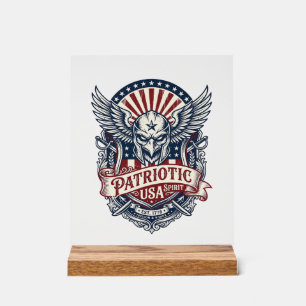 Patriotic Guardian Mask Freedom Military Inspired Acrylic Sign
