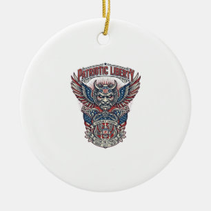 Patriotic Guardian Mask Freedom Military Inspired Ceramic Ornament