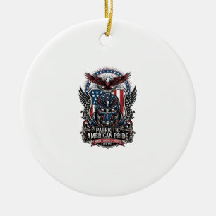 Patriotic Guardian Mask Freedom Military Inspired Ceramic Ornament