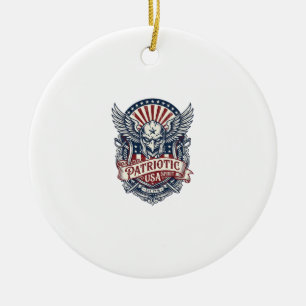 Patriotic Guardian Mask Freedom Military Inspired  Ceramic Ornament
