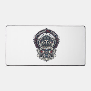 Patriotic Guardian Mask Freedom Military Inspired Desk Mat