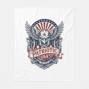 Patriotic Guardian Mask Freedom Military Inspired Fleece Blanket