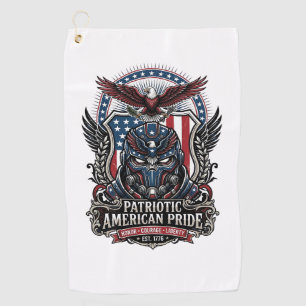Patriotic Guardian Mask Freedom Military Inspired Golf Towel