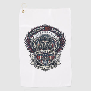Patriotic Guardian Mask Freedom Military Inspired Golf Towel