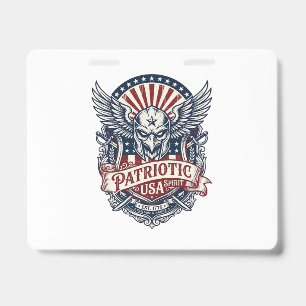 Patriotic Guardian Mask Freedom Military Inspired ID Badge