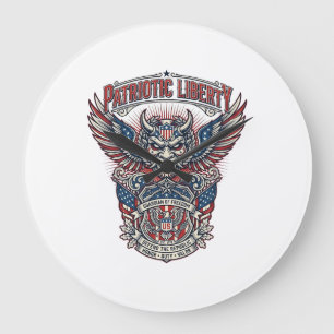 Patriotic Guardian Mask Freedom Military Inspired Large Clock