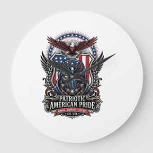 Patriotic Guardian Mask Freedom Military Inspired Large Clock