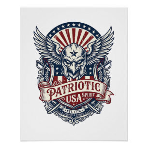 Patriotic Guardian Mask Freedom Military Inspired Poster