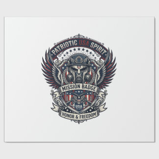 Patriotic Guardian Mask Freedom Military Inspired  Wrapping Paper