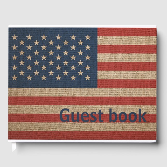 Patriotic Guest book with USA american flag (Front)