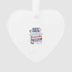 Patriotic Guest Check Hotdogs Fireworks Freedom Sh Ornament