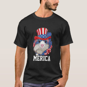 Patriotic Guinea Pig Merica Flag Independence 4th  T-Shirt
