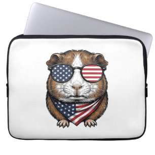 Patriotic Guinea Pig Vintage Engraving Laptop Sleeve
